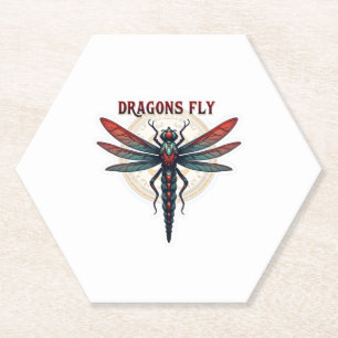 Cottagecore Aesthetic Dragonfly Mushroom Witchy Fl Paper Coaster