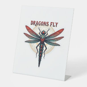 Cottagecore Aesthetic Dragonfly Mushroom Witchy Fl Pedestal Sign