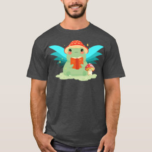 Cottagecore Aesthetic Fairy Frog Mushroom Hat Kawa T-Shirt