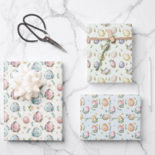 Cottagecore Aesthetic Floral Vintage Easter Theme Wrapping Paper Sheet