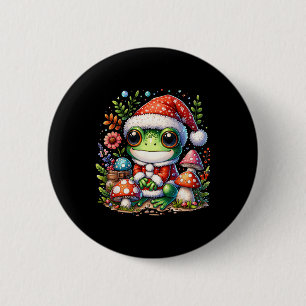 Cottagecore Aesthetic Frog Christmas Mushroom Men  6 Cm Round Badge