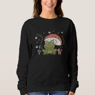 Cottagecore Aesthetic Frog In The Forest In Sweatshirt