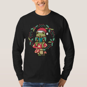Cottagecore Aesthetic Frog Mushroom Christmas T-Shirt
