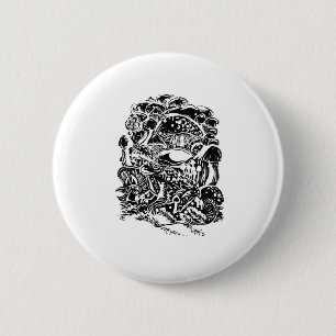 Cottagecore Aesthetic Frog Mushroom Goblincore Art 6 Cm Round Badge