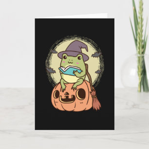 Cottagecore Aesthetic Frog with Witch Hat Card
