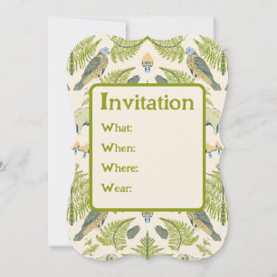 Cottagecore Aesthetic Green British Wildlife Invi Invitation