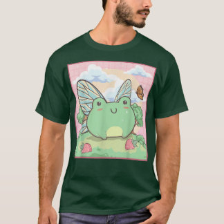 Cottagecore Aesthetic Kawaii Fairy Frog Butterfly  T-Shirt
