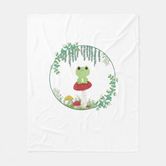 Cottagecore Aesthetic Kawaii Frog Goblincore Cute Fleece Blanket
