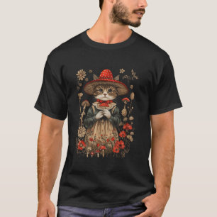 Cottagecore Aesthetic Lady Kitten, Cute Cat Feline T-Shirt