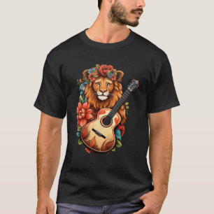 Cottagecore Aesthetic Lion Playing Guitar T-Shirt