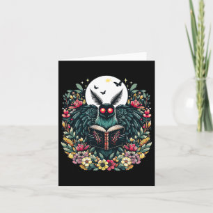 Cottagecore Aesthetic Mothman Book Lover Camping  Card
