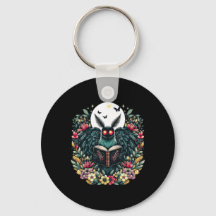 Cottagecore Aesthetic Mothman Book Lover Camping Key Ring