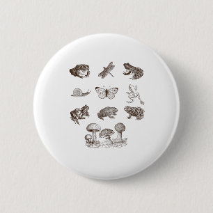 Cottagecore Aesthetic Mushroom Academia Frog Gobli 6 Cm Round Badge