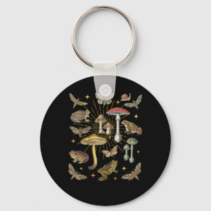 Cottagecore Aesthetic Mushroom Frog Butterfly Gobl Key Ring