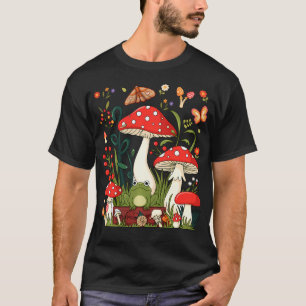 Cottagecore Aesthetic Mushroom Frog Butterfly T-Shirt