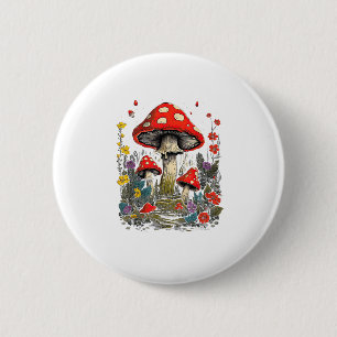 Cottagecore Aesthetic Mushroom Goblincore Minimal  6 Cm Round Badge