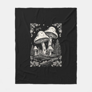 Cottagecore Aesthetic Mushroom Goblincore Mycology Fleece Blanket