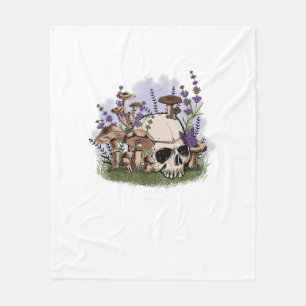 Cottagecore Aesthetic Mushroom Man Goblincore Fant Fleece Blanket