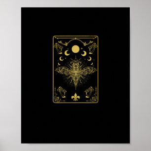 Cottagecore Aesthetic Mushroom Moth Goblincore Aca Poster