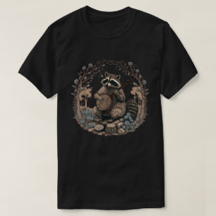 Cottagecore Aesthetic Racoon Playing Banjo T-Shirt