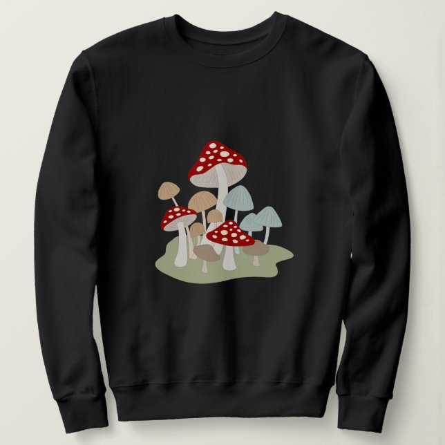 Cottagecore Aesthetic Sweatshirt Mushroom Pullover (Design Front)