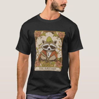 Cottagecore Aesthetic The Racoon Tarot Card Vinta T-Shirt