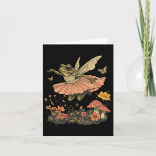 Cottagecore Aesthetic Vintage Fairy Frog Dancing W Card
