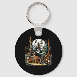 Cottagecore Aesthetic Wendigo Cryptid Camping Key Ring