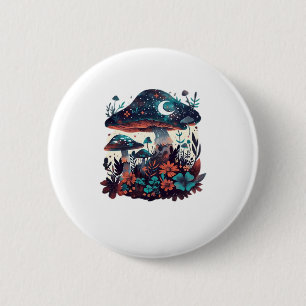 Cottagecore And Aesthetic Goblincore Mushroom Fair 6 Cm Round Badge