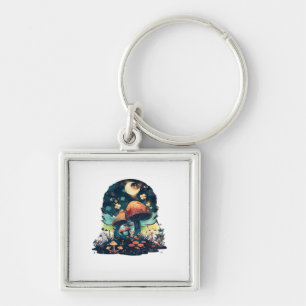 Cottagecore And Aesthetic Goblincore Mushroom Fair Key Ring