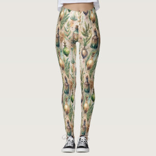 Cottagecore Apothecary Bottles Botanical Leggings