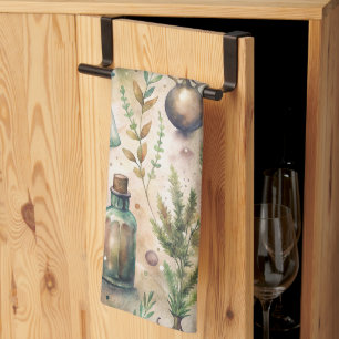 Cottagecore Apothecary Bottles Botanical Tea Towel
