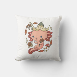 Cottagecore Axolotl Aestethic Mushrooms Cute Gobli Cushion