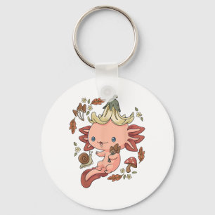 Cottagecore Axolotl Aestethic Mushrooms Cute Gobli Key Ring