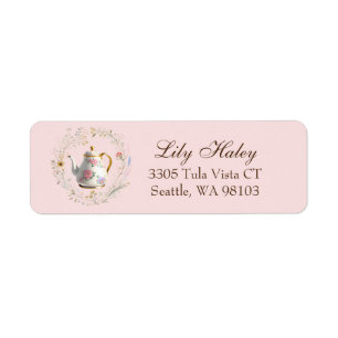 Cottagecore Baby Shower Tea Party Address Label Return Address Label