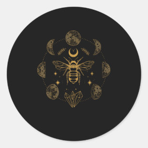 Cottagecore Bee Mystical Magical Goblincore Moon P Classic Round Sticker