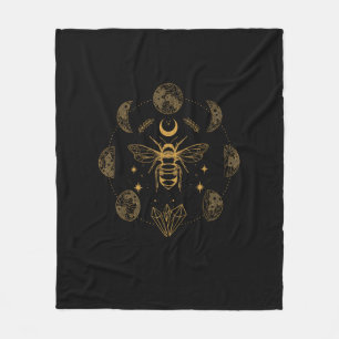 Cottagecore Bee Mystical Magical Goblincore Moon P Fleece Blanket