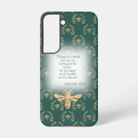 Cottagecore Blue Green Gold Bee Wreath Faith