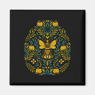 Cottagecore Boho Flowers Scandinavian Folk Art Magnet