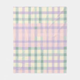 Cottagecore Buffalo Plaid Pastel Spring Cosy  Fleece Blanket