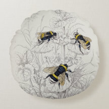 Cottagecore Bumble Bee Diagram Round