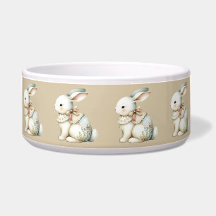 Cottagecore Bunny Charm Ceramic Pet Bowl