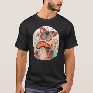 Cottagecore Butterfly Mushroom Forest Plants Botan T-Shirt