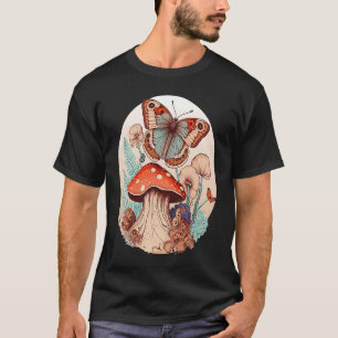 Cottagecore Butterfly Mushroom Forest Plants Botan T-Shirt