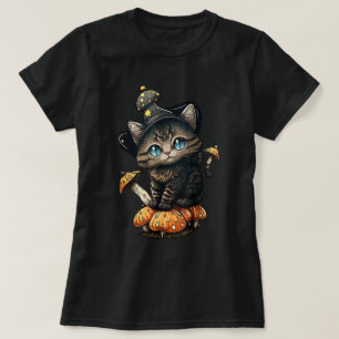 Cottagecore Cats Aesthetic Cat Mushroom Hat Kawaii T-Shirt