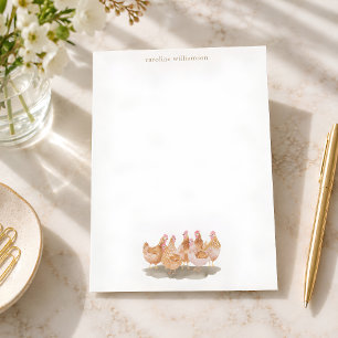 Cottagecore Chickens Cute Personalised Stationery Card