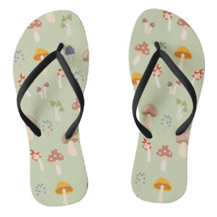 Cottagecore Colourful Mushrooms Pattern Thongs