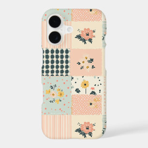 Cottagecore Coral Pastel Floral Patchwork Quilt