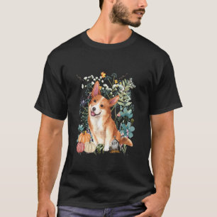Cottagecore Corgi Halloween Summerween Watercolor T-Shirt