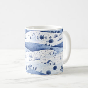 Cottagecore Countryside Toile Pattern Coffee Mug